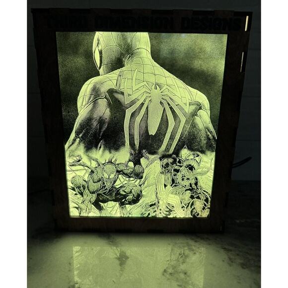 Custom Made Neon Lighted Color Changing Spider-Man Venom Wall/Standing Light Box - Picture 5 of 15